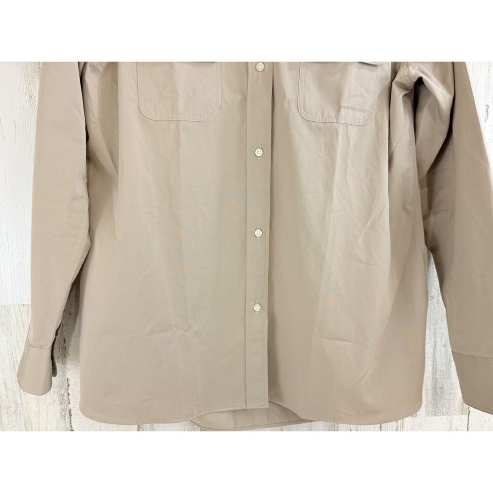 Ann Mashburn Safari Shirt Sz M Khaki Tan Button Down - Picture 3 of 15